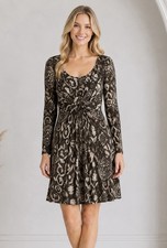 INC Womens Ikat Print Mesh Overlay Dress Size Large Holiday Party Fall Chic $98