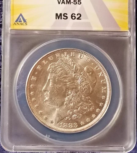 1883-O   MORGAN DOLLAR  *BRIGHT WHITE LUSTER*   MS-62   VAM-55   TOUGH TO FIND!