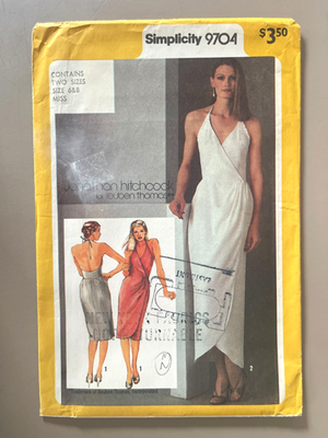 Simplicity Wrap Halter Dress Jonathan Hitchcock Pattern 9704 Size 6-8 UNCUT