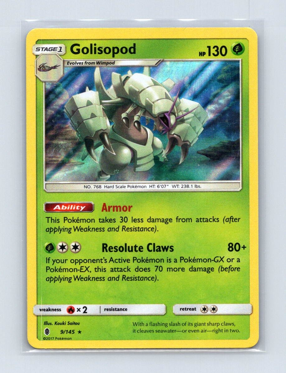 Golisopod 9/145 Holo Holo Rare Guardians Rising Pokemon Holo Lightly Played