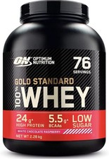 Optimum Nutrition GoldStandard Whey Protein 2.28kg White Chocolate Raspberry  23.11 per kilo