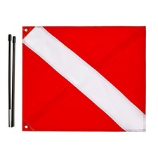 20 x 24 Inch Dive Flag with Removable Stiffening Pole for Scuba Diving Freedi...