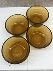 4 Fire King Anchor Hocking Glass Amber Brown 434 Custard Cups Ramekins 6 Oz