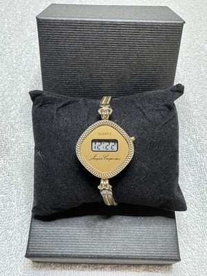 Jacques Carpentier Ladies Digital Quartz Watch Gold Tone Bracelet Vintage