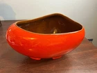 Frankoma Pottery Flame Red Lazy Bones freeform kidney shaped bowl #234