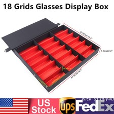 18 Slot Sunglasses Glasses Eyeglass Organizer Eyewear Display Case Storage Box