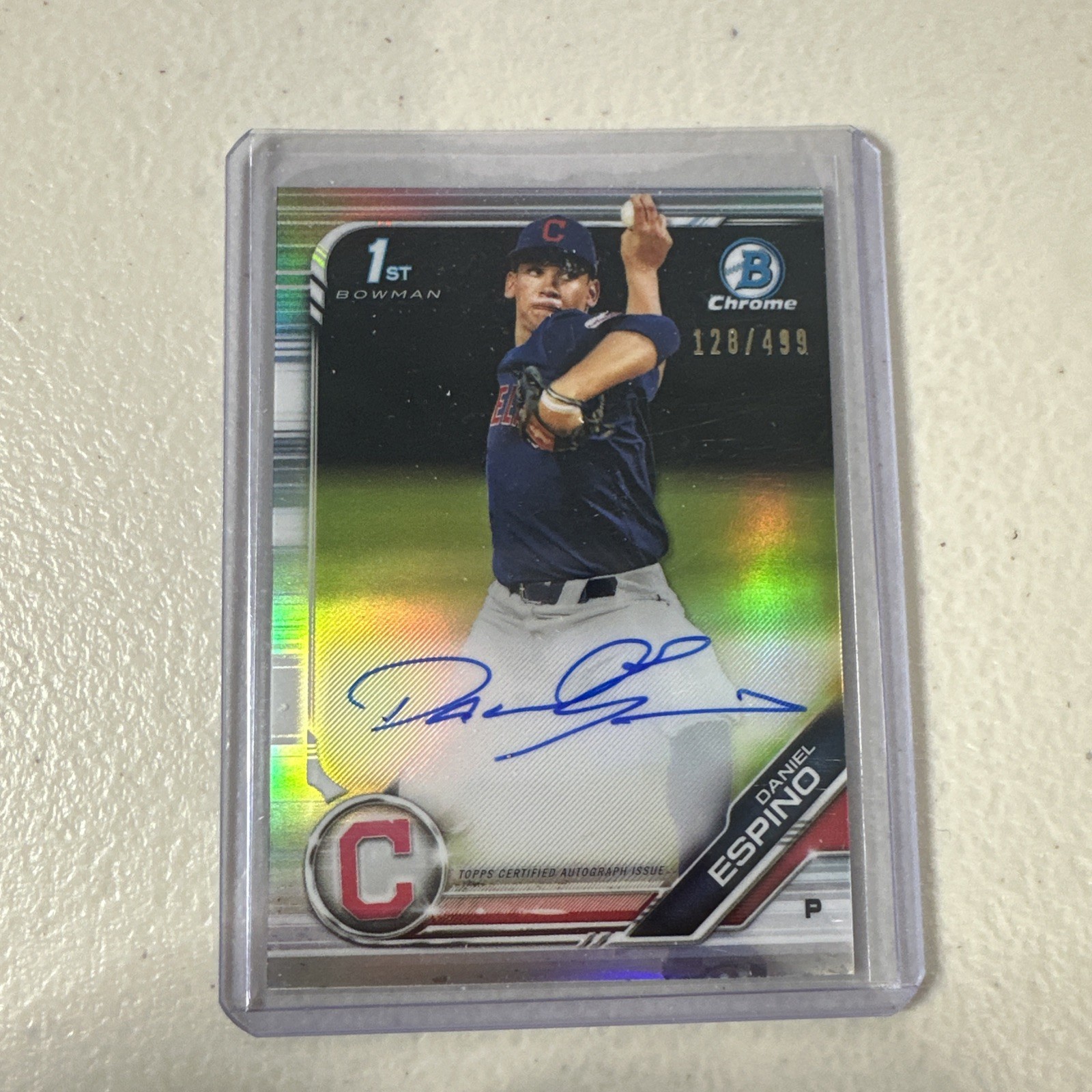 2019 Bowman Chrome Daniel Espino Refractor Auto 128/499 1st Guardians