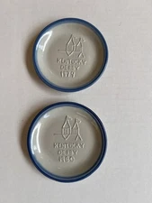 Vintage M A Hadley Pottery-Kentucky Derby 1979 and 1980-Trinket Dish,Coaster 4”