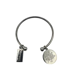 Norwex Silver Tone Bangle Bracelet Round Tree Of Life Rectangular Charm Jewelry