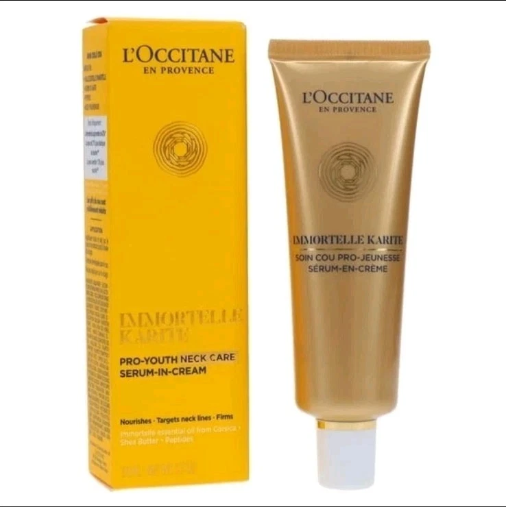 L'Occitane Immortelle Karite Pro-Youth Neck Care Serum-in-Cream ~ 1.7 Oz / 50mL
