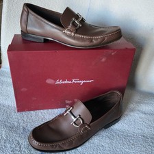 Salvatore Ferragamo Cancun Castano Calif Mens Slipon Loafer Size 7D W/ Box