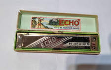 M Hohner Echo mouth organ made in Germany in 1960s with brass plates, in box
