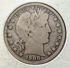 1908 D Barber Half Dollar Coin 90% Silver $.50 Face Value