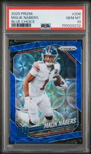 2025 PANINI PRIZM BLUE CHOICE #206 MALIK NABERS /14 PSA 10