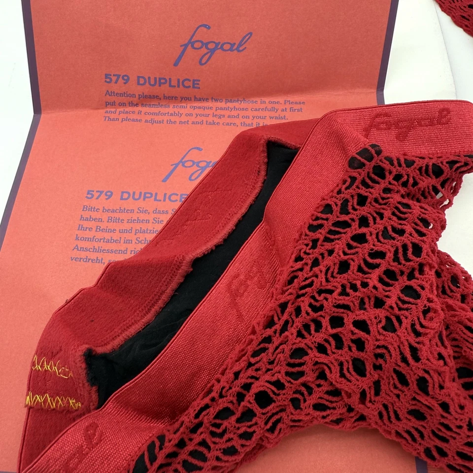 FOGAL Duplice 579, "2 en 1" Red de Pesca Roja sobre Negro Opaco Apretado - HERMOSO Foto 3 de 4