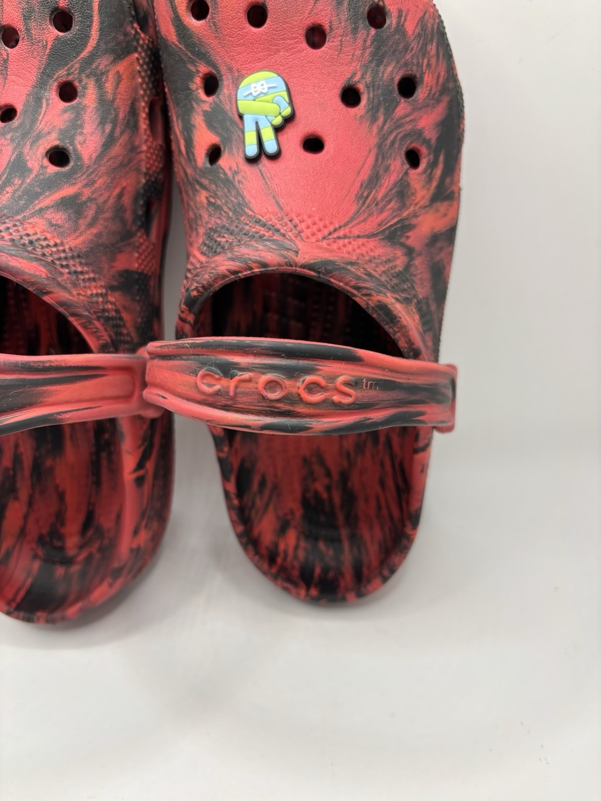Kids Crocs J4 Classic Marbled Tie Dye Clogs - Black & Red image 5