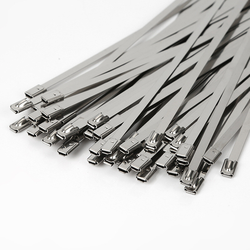 100 Pcs Stainless Steel Metal Cable Ties Marine Grade Zip Tie Wrap Heat