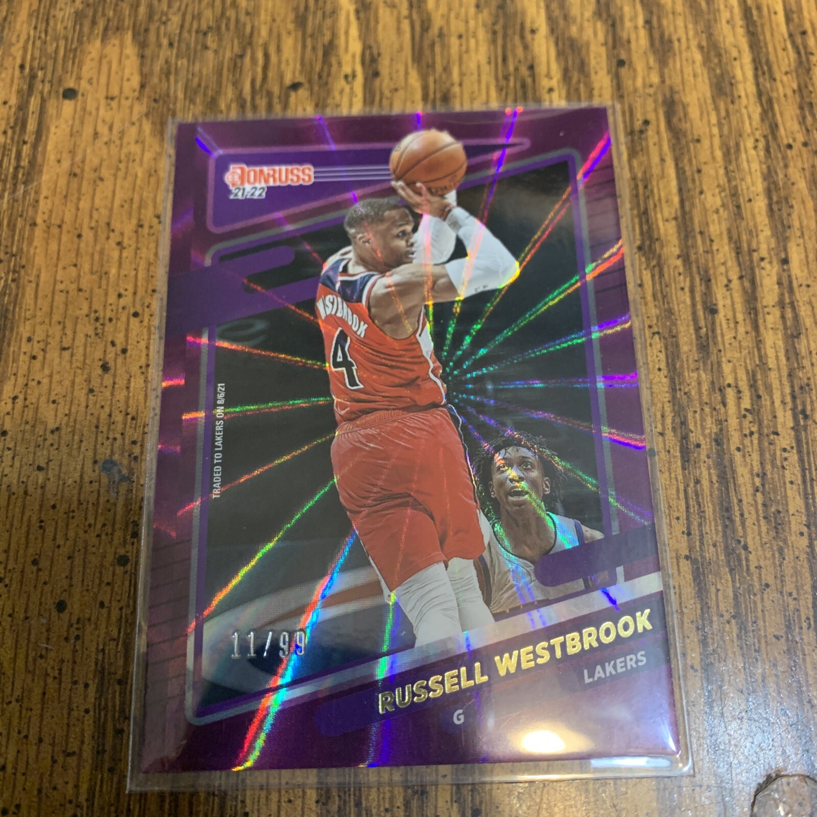 2021-22 Donruss RUSSELL WESTBROOK Purple Laser Holo #/99 #72 HOF SP Lakers