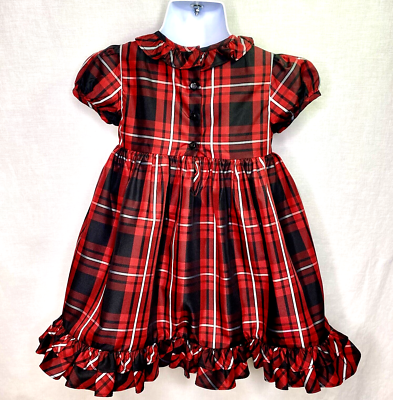 white christmas dresses Christmas Holiday White Red Bow Bishop Smocked Dress Set main image 1