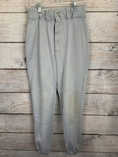 Wilson Gray Classic Fit Baseball Pants Belt Loops Snap/Zip Close Youth Size M