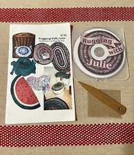 Rugging With Julie Instructional DVD Booklet Wood Needle Loop Woven Rag Rugs