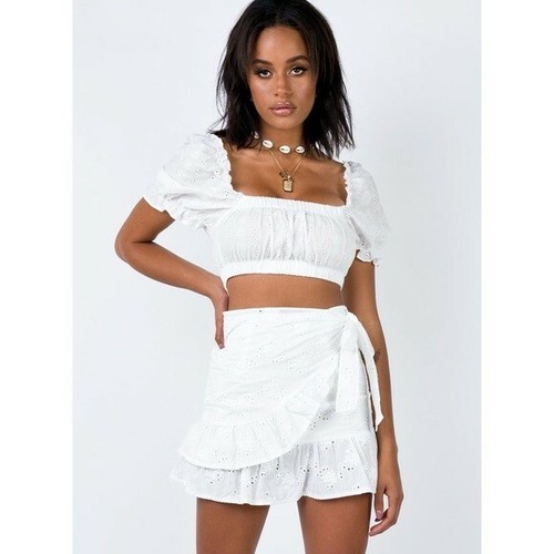 ruffle wrap mini skirt