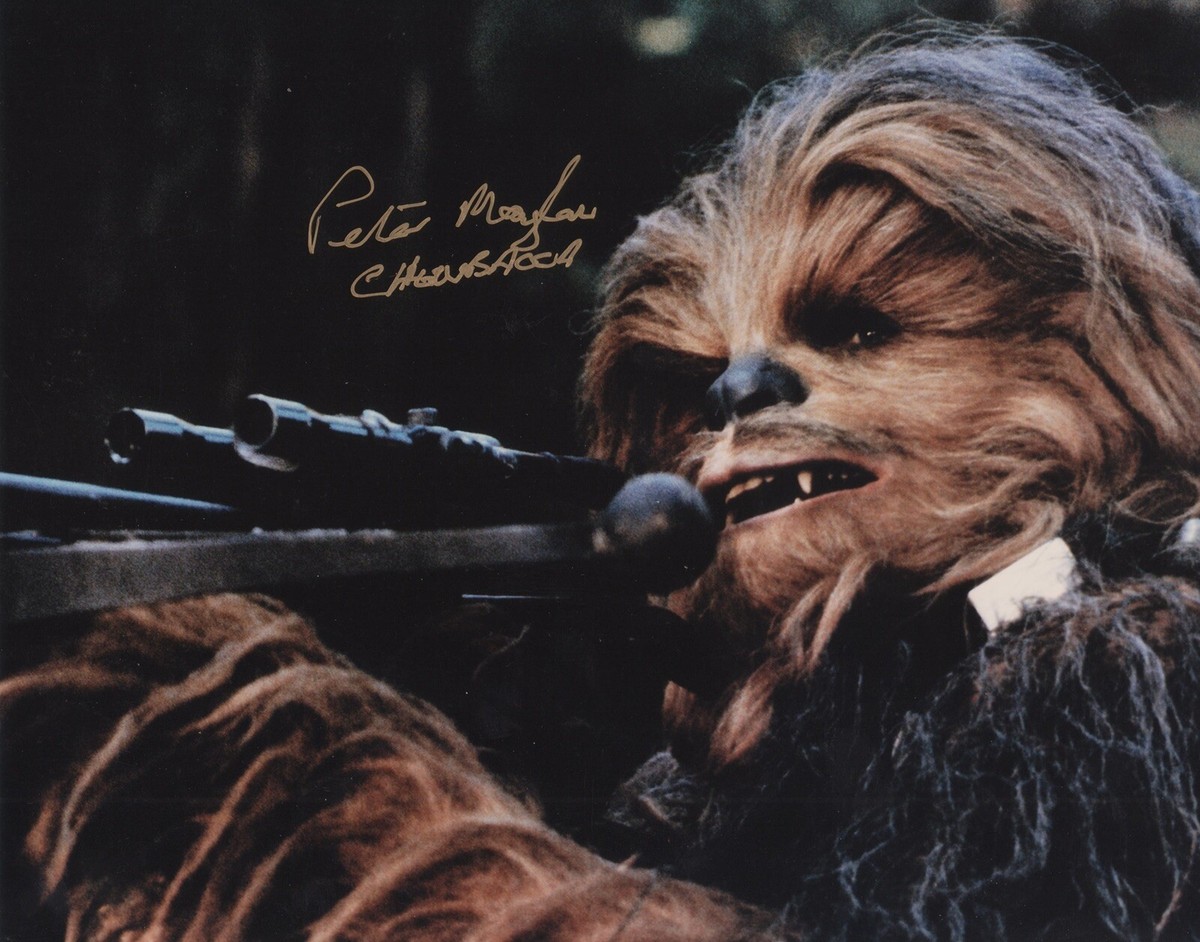 貴重 STAR WARS チューバッカ ピーターメイヒュー 直筆サインフィギュア RIP- Star Wars Official Pix- Peter Mayhew, Chewbacca signed 8x10