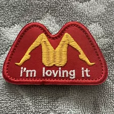 I’M LOVING IT McDonald’s 2x3 Embroidered Morale Patch Hook Backing Brand New