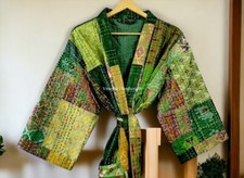 Indian Patchwork Kantha Jacket, Soft Silk Kantha Jacket, Cotton Bath Robe Kimono
