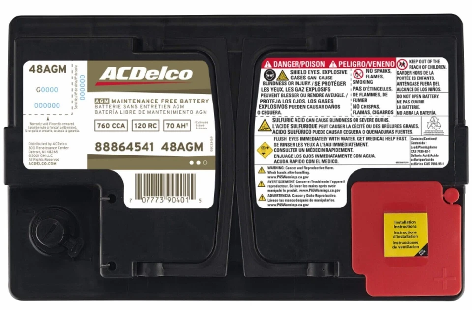 Аккумулятор 12 В AcDelco универсальный 70 А CCA 760 120 резервная емкость - Изображение 3 из 4