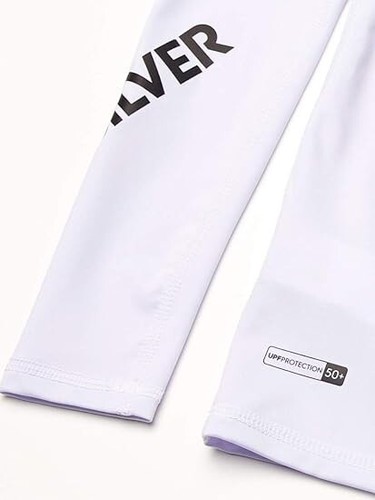 Quiksilver All Time Surf Shirt Boys White Stretch Raglan Sleeve Swimwear SRT255 - Picture 2 of 8