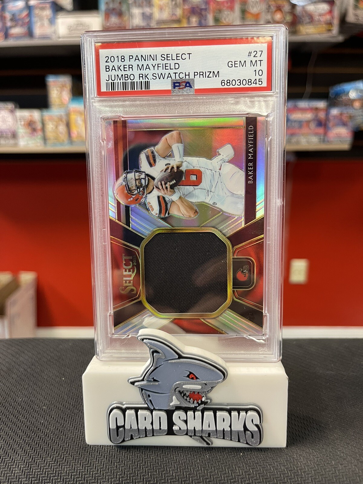 Baker Mayfield Panini Select Jumbo Rookie Swatch Prizm #27 Base