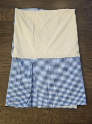 Vintage Ralph Lauren TWIN Blue Small Gingham Bed Skirt Dust Ruffle ...