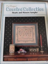 Pat Rogers Counted Collection Hearts & Flowers Sampler 35 X 32 Cm