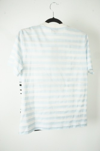 Giorgio Armani White Baby Blue Black Short Sleeve Shirt Top 42 BRAND NEW - Picture 3 of 4