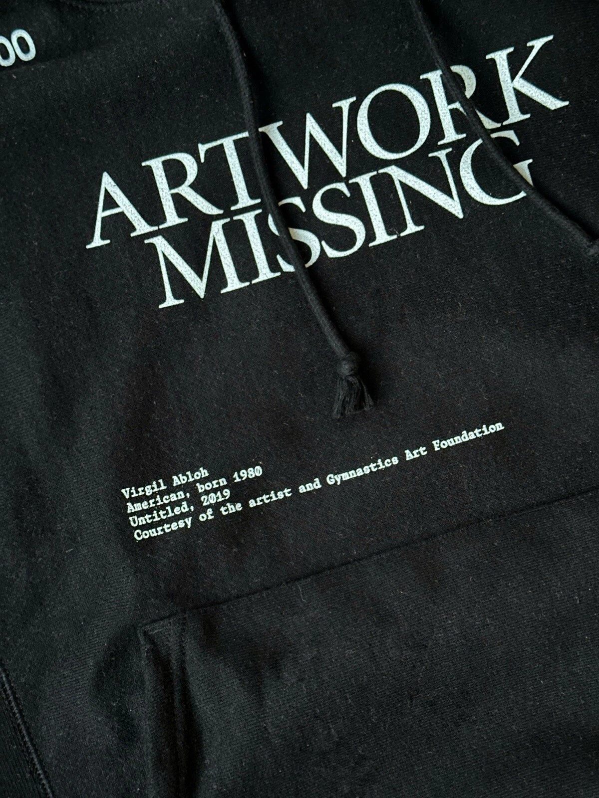 OFF WHITE Felpa con cappuccio Virgil Abloh ICA opera d'arte mancante FOS Champion tessuto inverso piccola