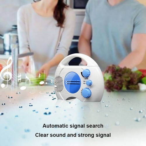 Hanging Radio AM FM Portable Waterproof Shower Handle For Beach Manual Operation - Picture 5 of 11