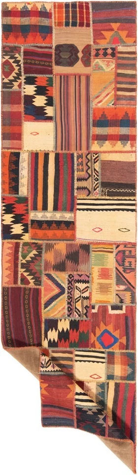 Kelim Patchwork 210x86 cm Handgewebter Perserteppich-Läufer,Orient,Nomadic,kilim - Bild 2 von 4