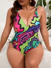 Women  s Multicolor One Piece Swimsuit Size 1XL