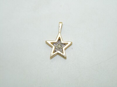 14k Gelbgold Diamant Stern Anhänger