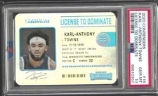 KARL ANTHONY-TOWNS 2020-21 CONTENDERS LICENSE TO DOMINATE SSP #18 PSA 10 POP 1/1