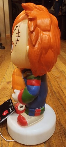 Gemmy Chucky Blow Mold 12" Decorazione Halloween Gioco Bambini Universali Studi Illuminato - Foto 5 di 9