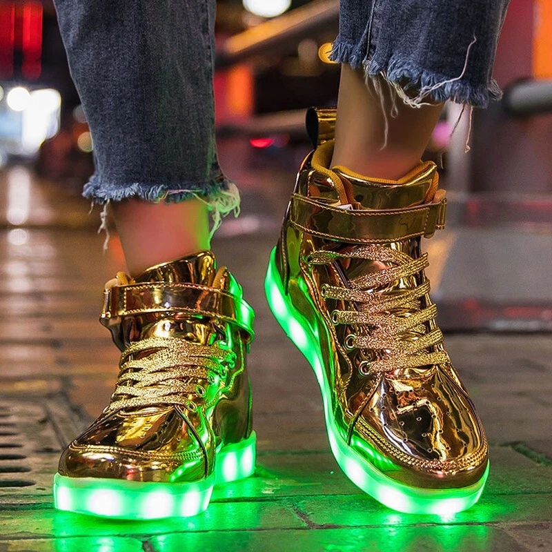Kid's shoes Boys Sneaker Children Fashion Casual LED Lighted Golden Boots - Image 3 of 4