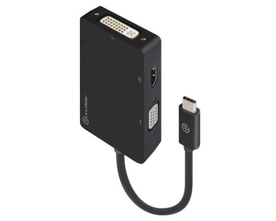 3In1 Usb-C To Hdmi Dvi Vga Adapter - Male To 3-Female NEW