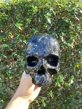 Carbon Fiber Skull Art Sculpture, forged carbon fiber life sized skull