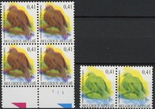[3052] Belgium 2002 birds stamps (6x) VF MNH with color error printing