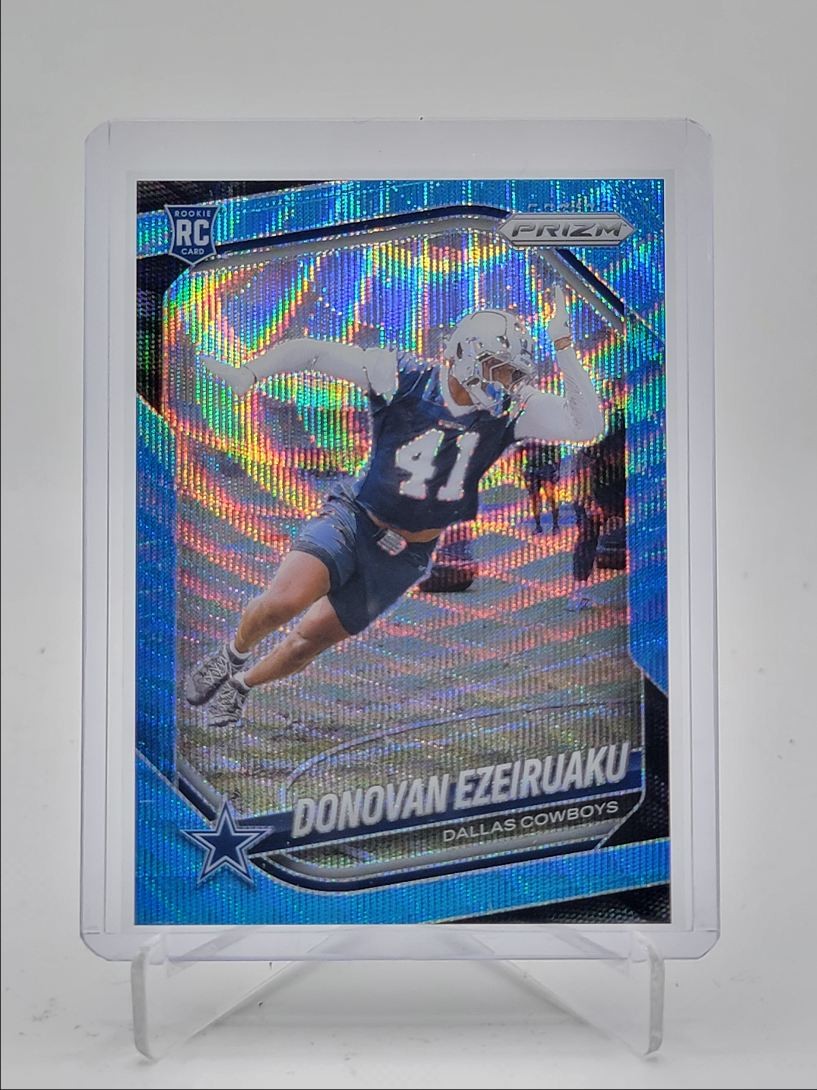 DONOVAN EZEIRUAKU 2025 PANINI PRIZM ROOKIE BLUE WAVE #314 RC /230 Q5462
