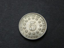 1882 USA 5 Cents Shield Nickel Coin Decent Grade Struck Off Centre