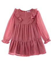 Mayoral Rose Ruffle Plumeti Dress Pink 3Y
