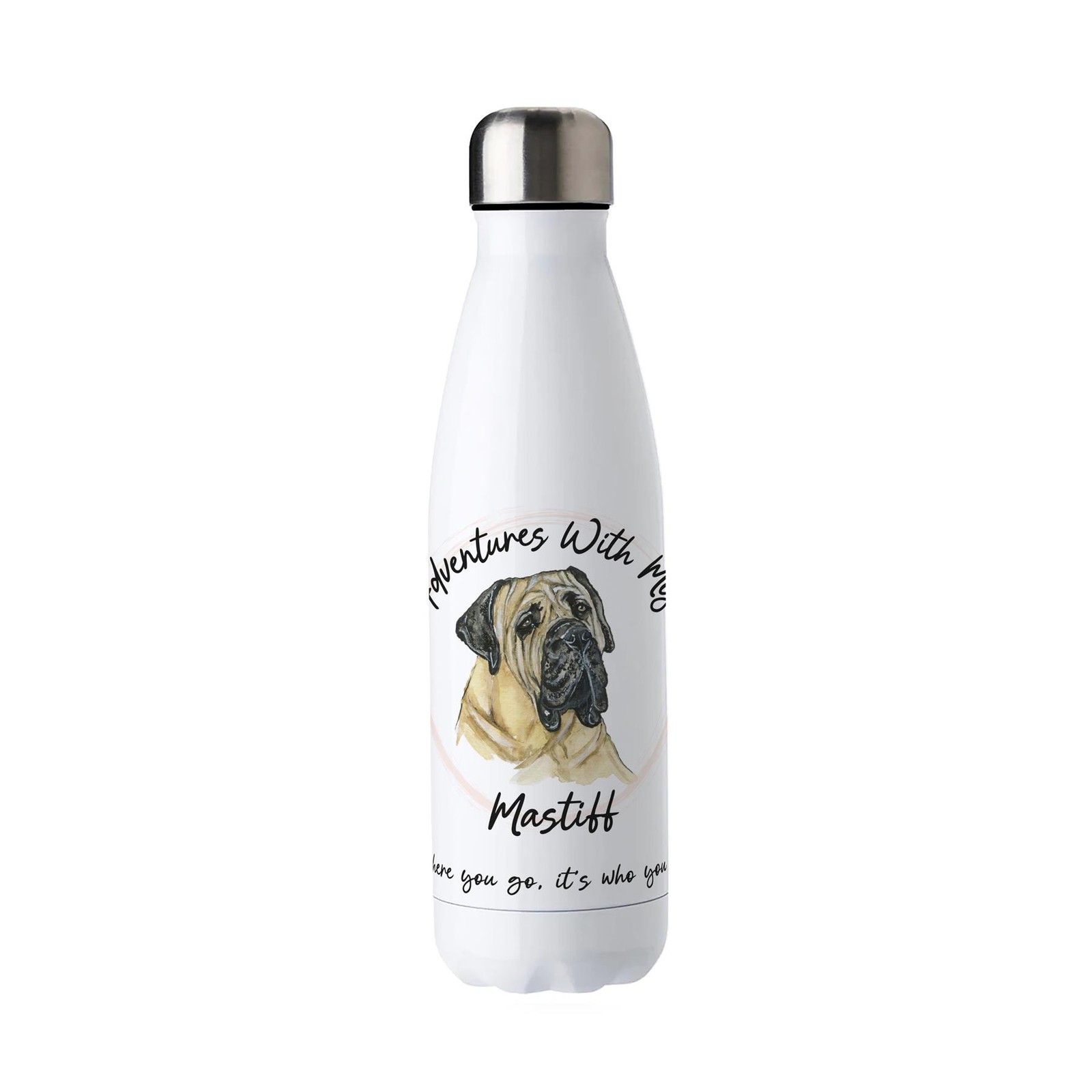 Adventures with My Mastiff Stainless Steel Water Bottle Gifts for Dog Lovers
